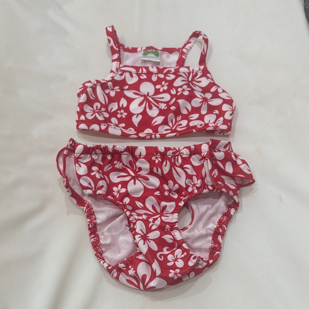 Floral Pink Dog Bikini Set - Two Piece Summer Swimwear